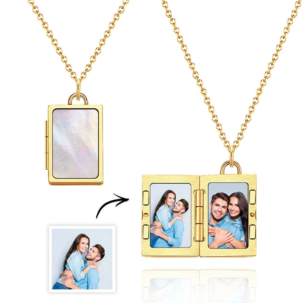 Custom Photo Locket Necklace Vintage Inspired Gift for Couple - NameNecklace