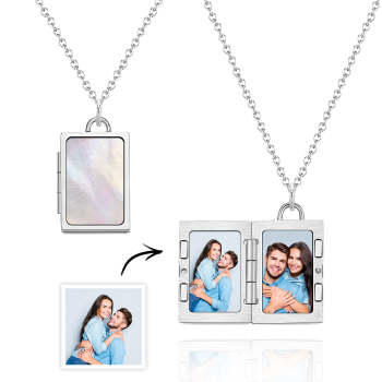 Custom Photo Locket Necklace Vintage Inspired Gift for Couple - NameNecklace