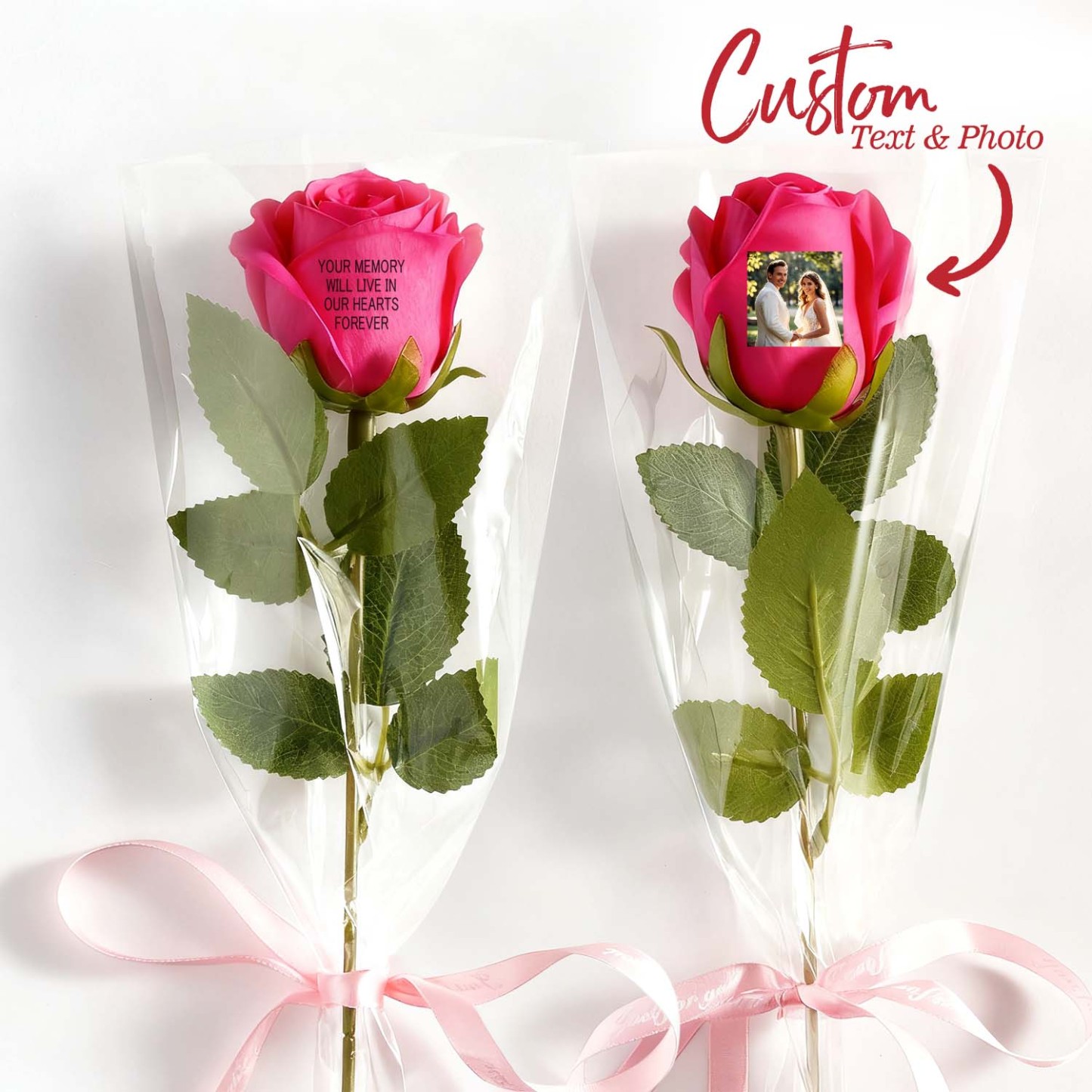 Beautiful Custom Photo Rose Custom Text Rose The Best Gift For Couples - namenecklace