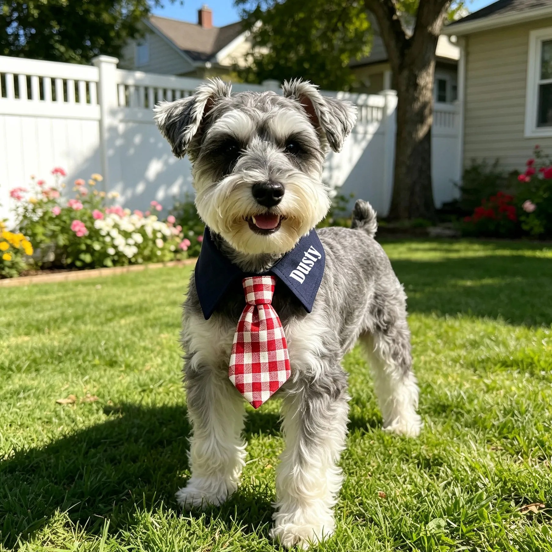 Custom Name Pet Collar Tie Plaid Gentleman Necktie For Dogs Cats Formal Collar Accessory