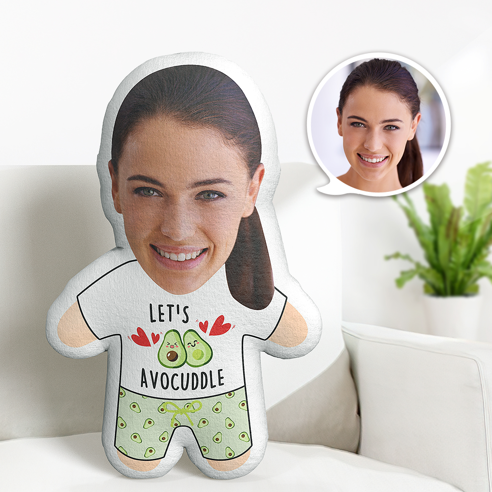 Let's Avocuddle Minime Teddy Pillow Custom Face Personalized Photo Minime Doll Sports Minime Pillow Gifts