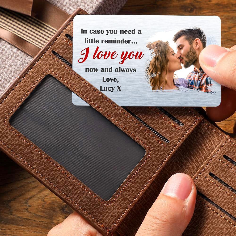 Custom Photo Wallet Card In Case You Need A Little Reminder Personalized Valentine's Day Gift For Couples - NameNecklace