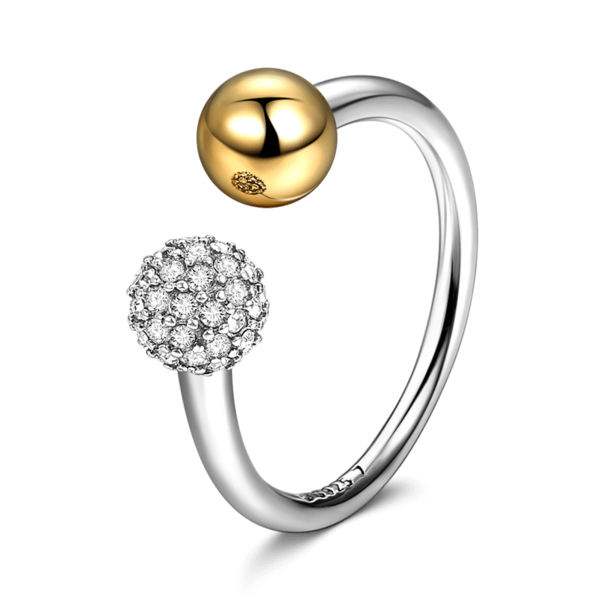 Lucky 14K Gold Ring With Swarovski Zircon For Women Girls