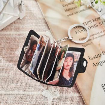 Custom Photo Leather Keychain Personalized Album Keyring Gifts for Lovers - NameNecklace