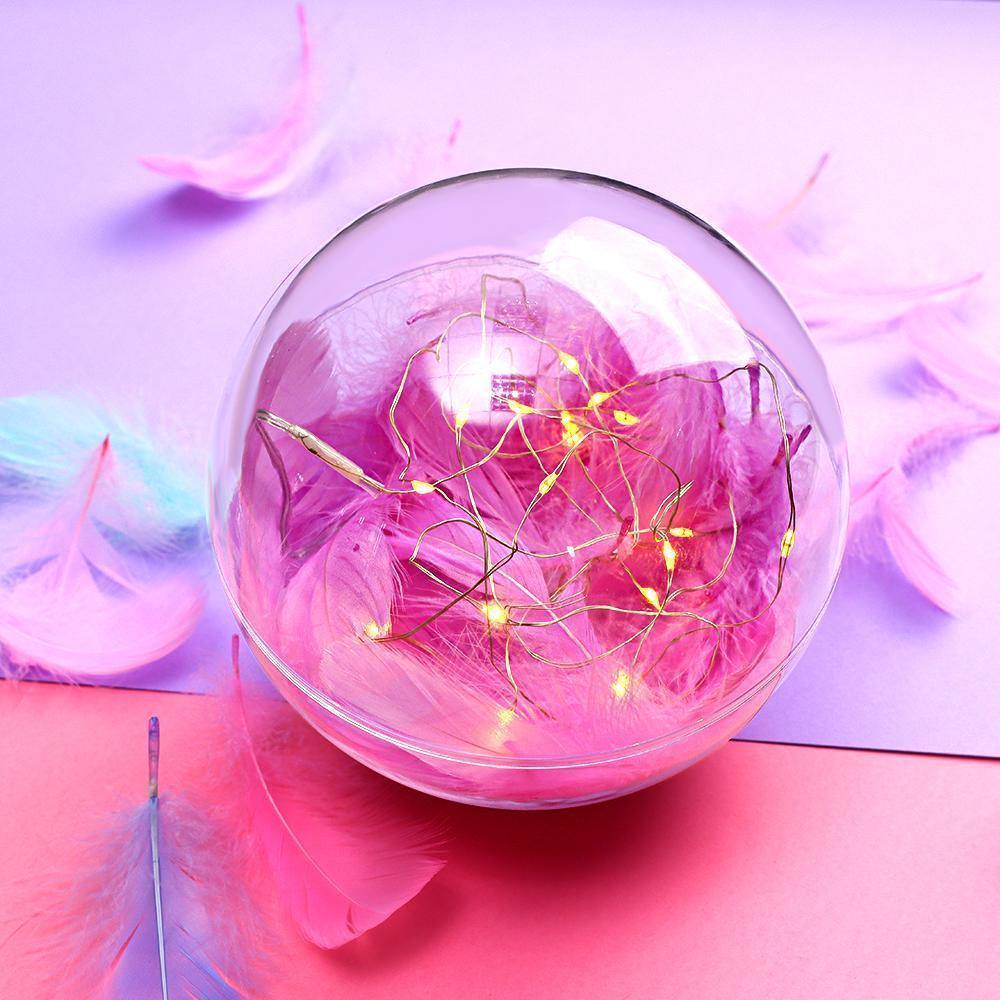 Transparent Plastic Ball Light String Light Purple Feather Three-piece Suit Creative Gift Combination - yournamenecklaceuk