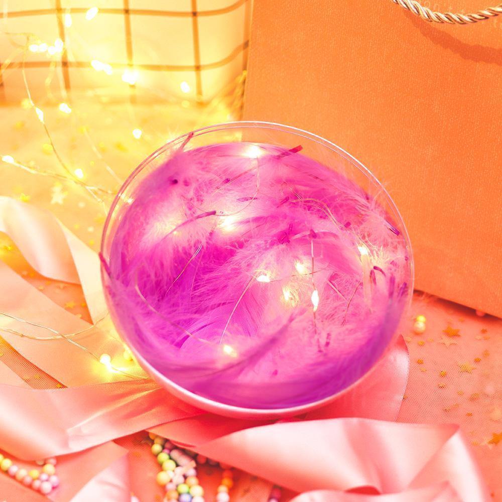 Transparent Plastic Ball Light String Light Purple Feather Three-piece Suit Creative Gift Combination - yournamenecklaceuk
