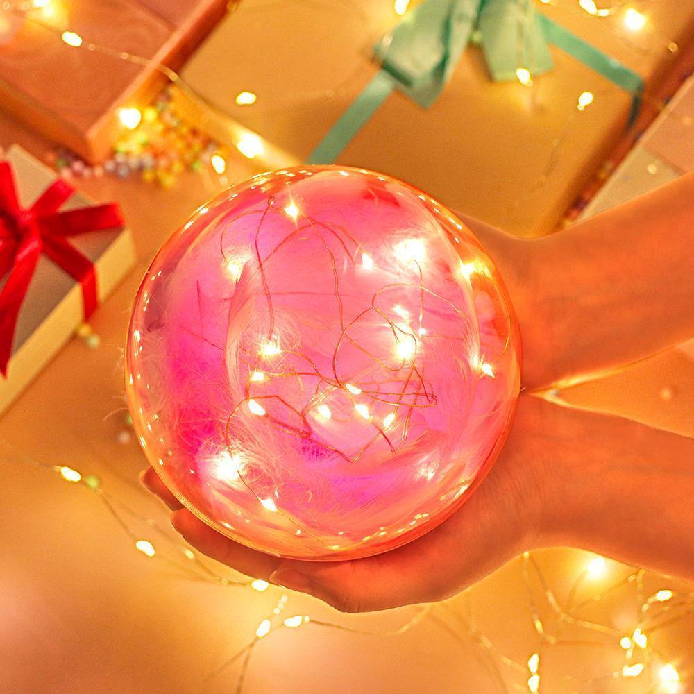 Transparent Plastic Ball Light String Light Purple Feather Three-piece Suit Creative Gift Combination - yournamenecklaceuk