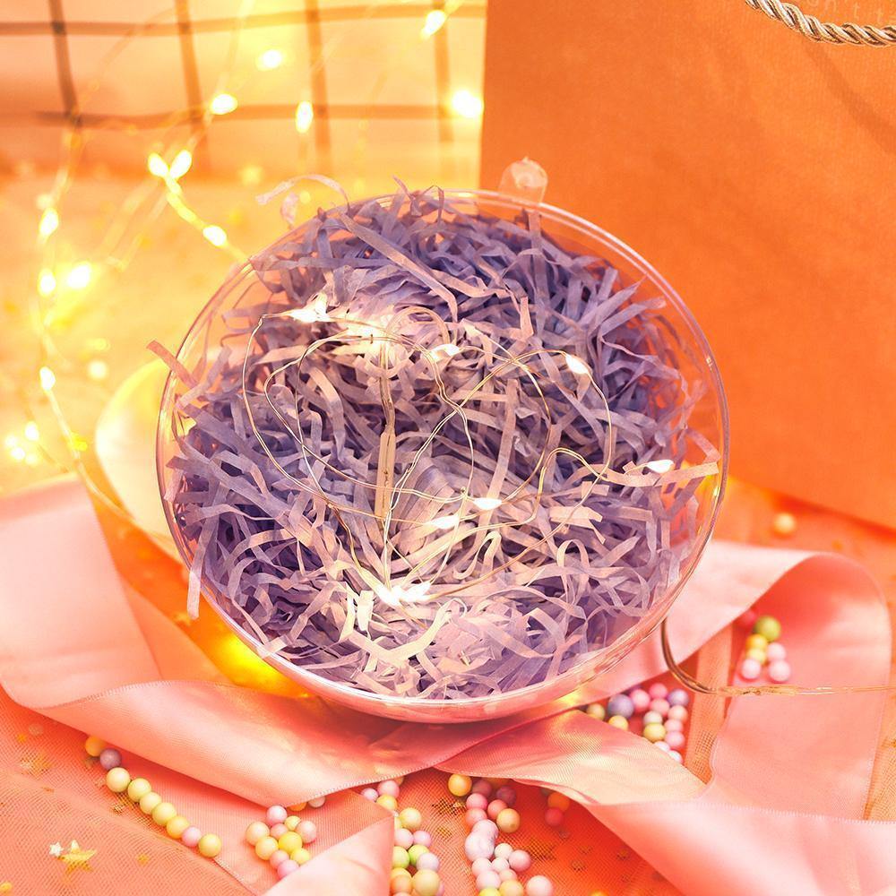 Transparent Round Plastic Ball Color Light String Light Purple Raffia Shredded Paper Silk Three-piece Suit Creative Gift Combination - yournamenecklaceuk