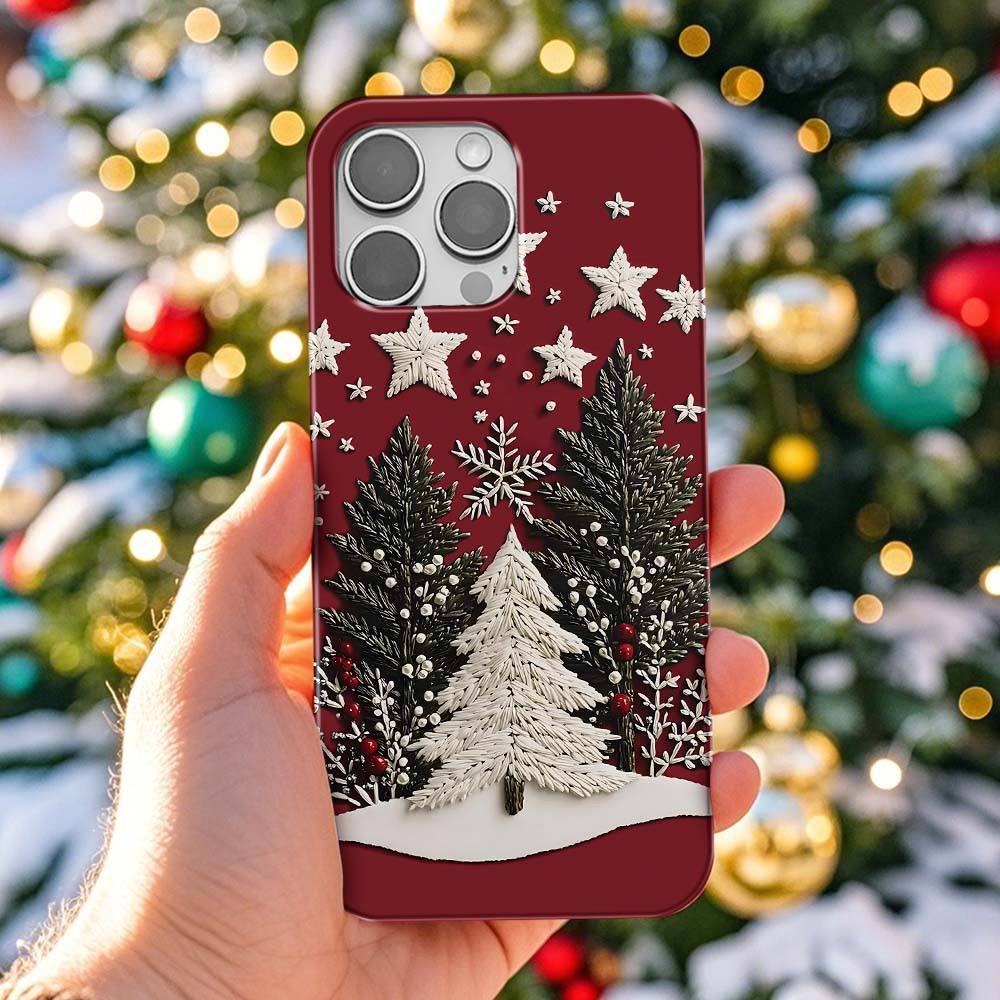 Christmas Tree and Star 3D Winter Phone Case, Festive Holiday Design, iPhone 16, Pixel 9, Samsung S23 Ultra, iPhone 15 Pro Max,MagSafe ps111 - NameNecklace