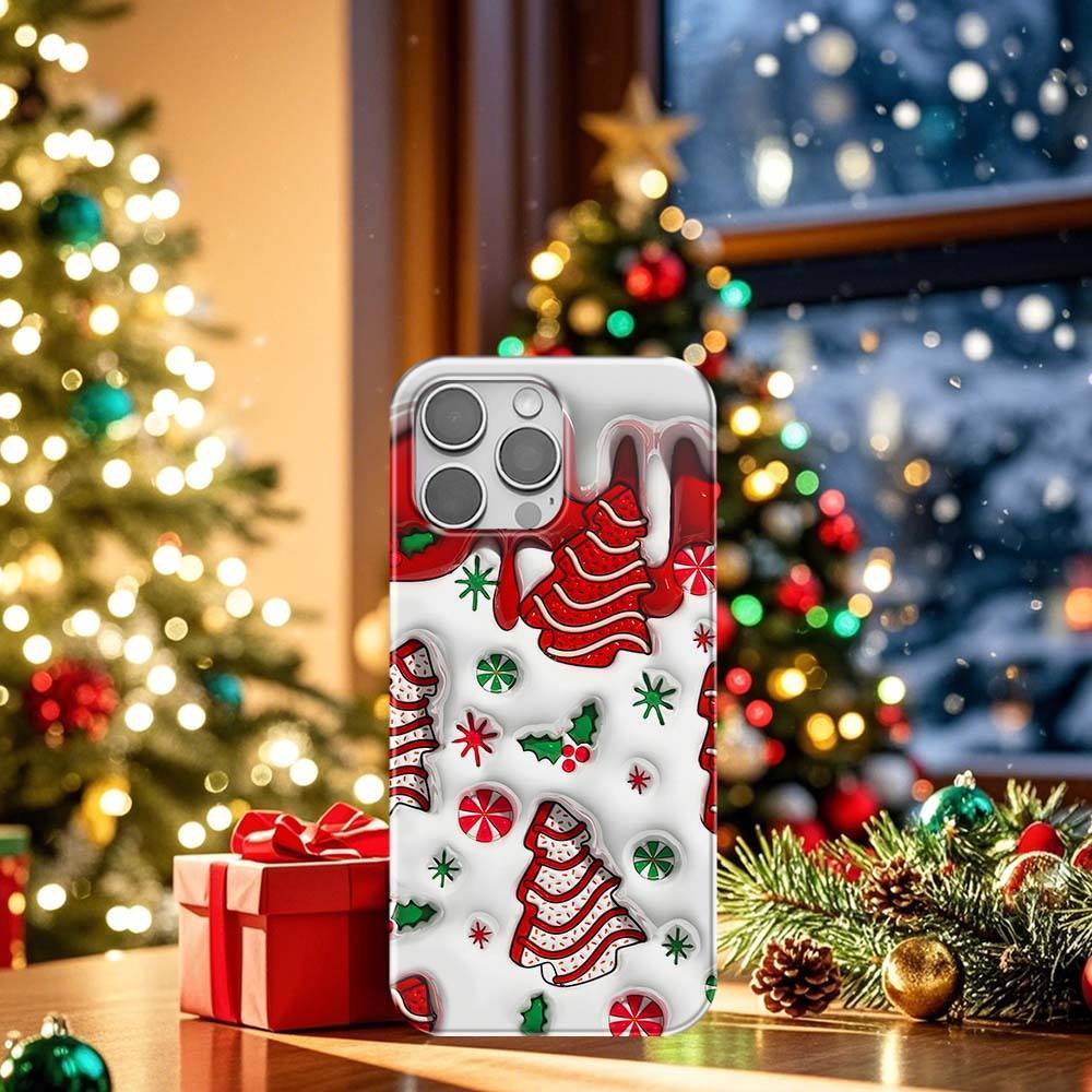 Christmas 3D Winter Phone Case Cover for iPhone 16 15 Pro Max, 14 Plus, 13, 12, 11, XR, XS & Samsung S24, S23, S22, A54, A53, Pixel 8, 7 - NameNecklace