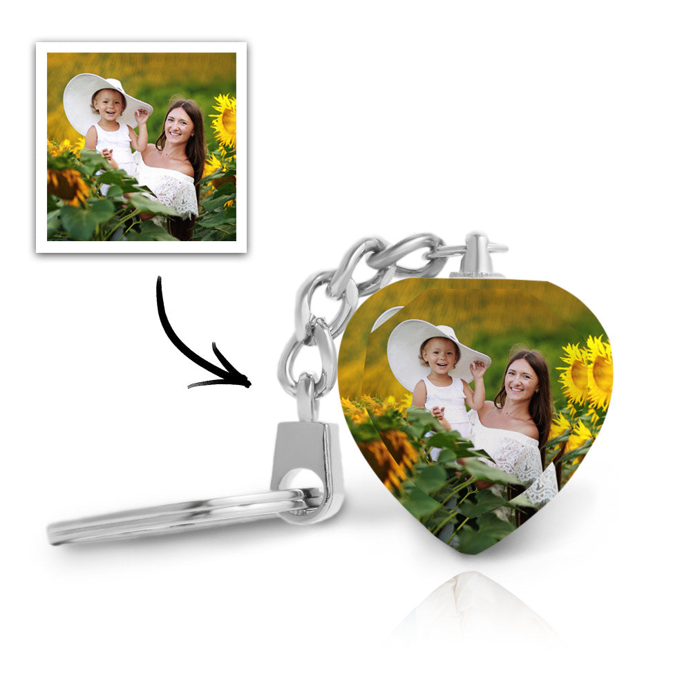 Mother's Day Gift Custom Photo Crystal Keychain Personalized Gift For Mom
