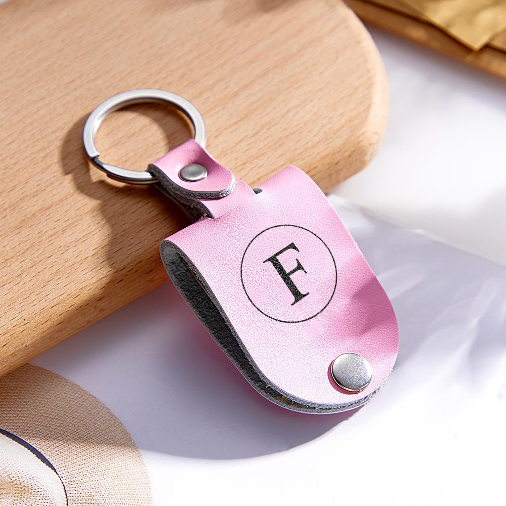 Custom Photo Engraved Keychain Simple Leather Fashion Gifts - NameNecklace