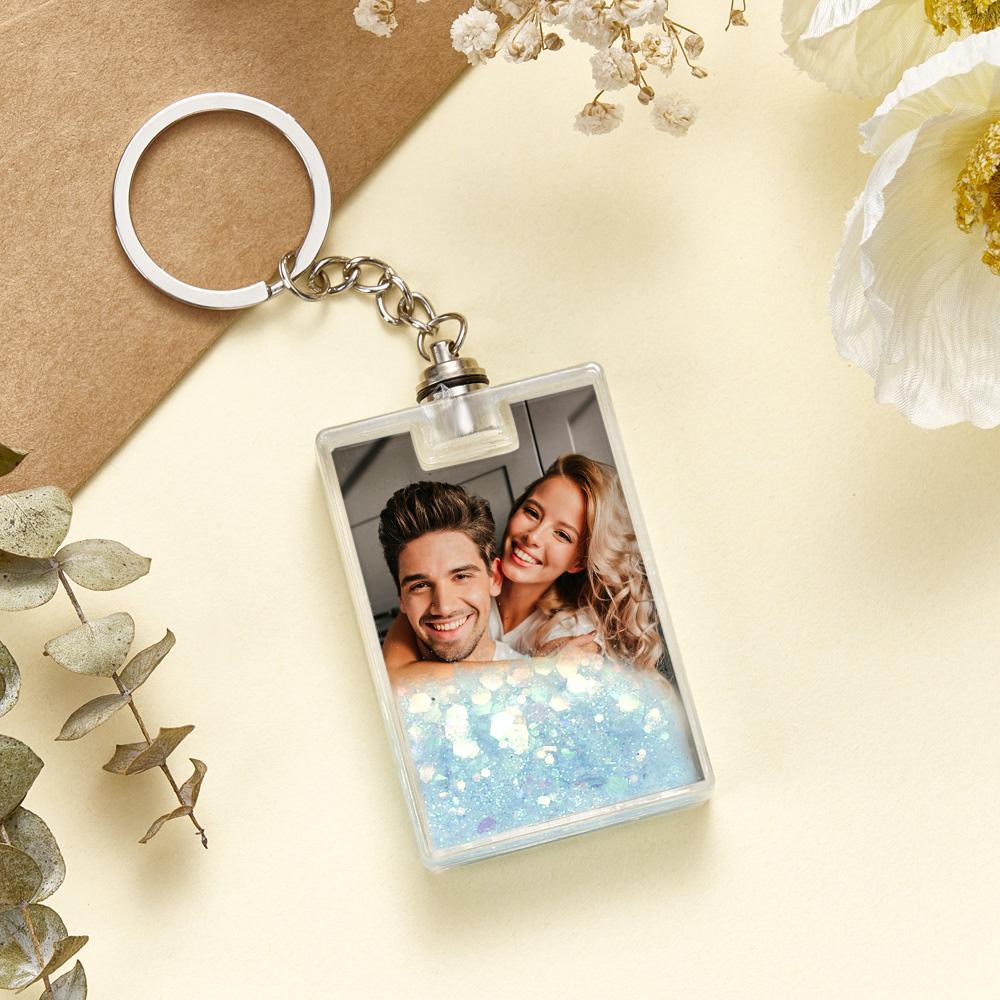 Custom Photo Illuminated Quicksand Keychain Gift for Any Occasion - NameNecklace