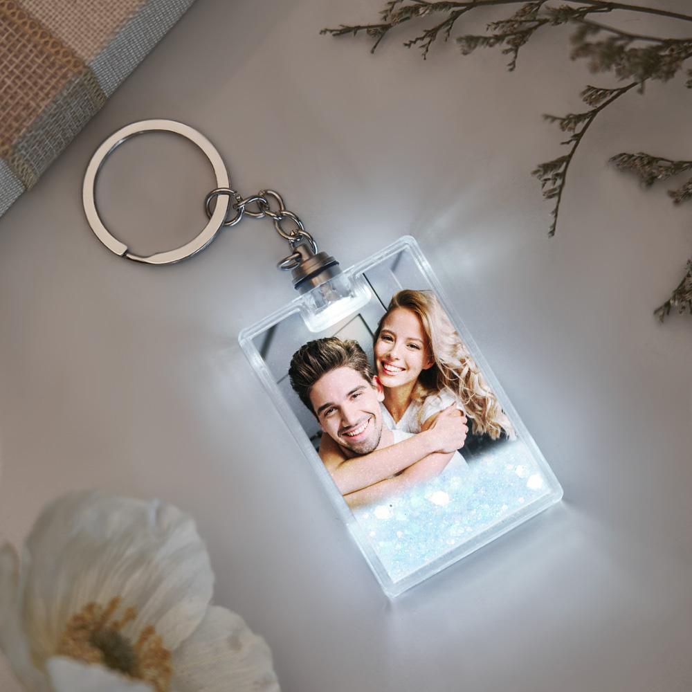 Custom Photo Illuminated Quicksand Keychain Gift for Any Occasion - NameNecklace