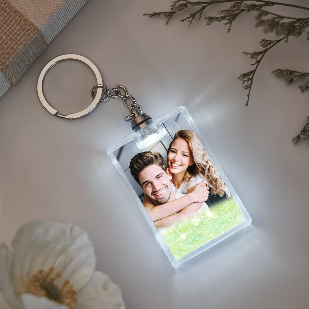 Custom Photo Illuminated Quicksand Keychain Gift for Any Occasion - NameNecklace