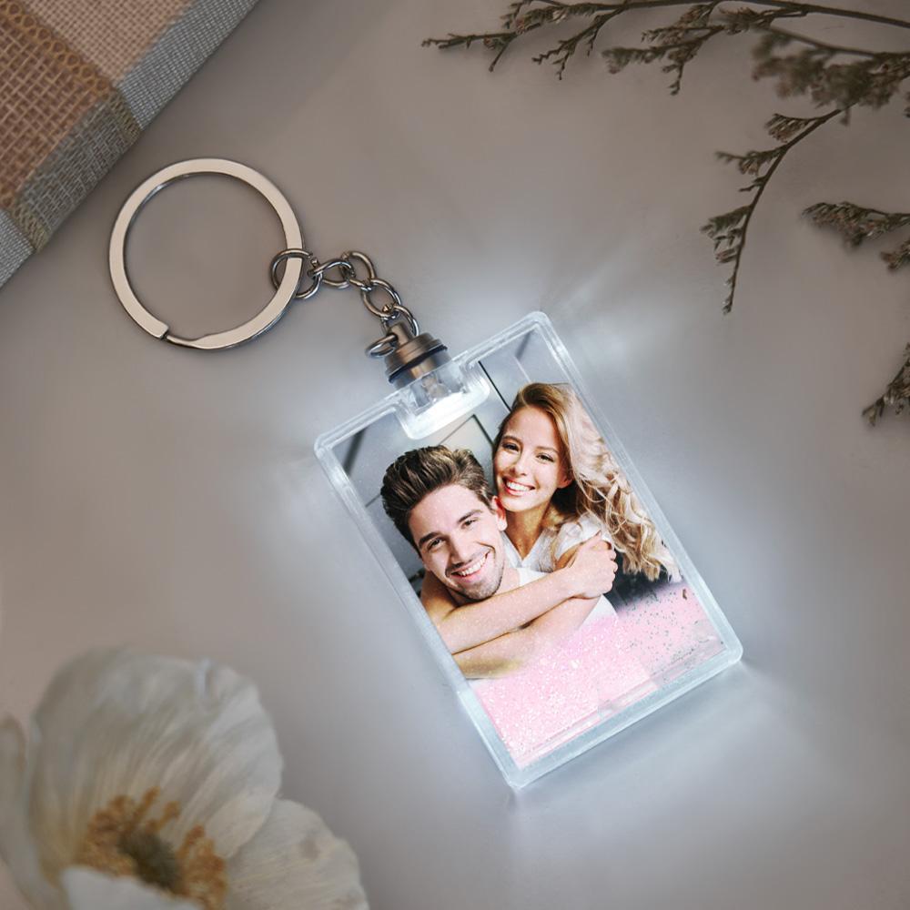 Custom Photo Illuminated Quicksand Keychain Gift for Any Occasion - NameNecklace