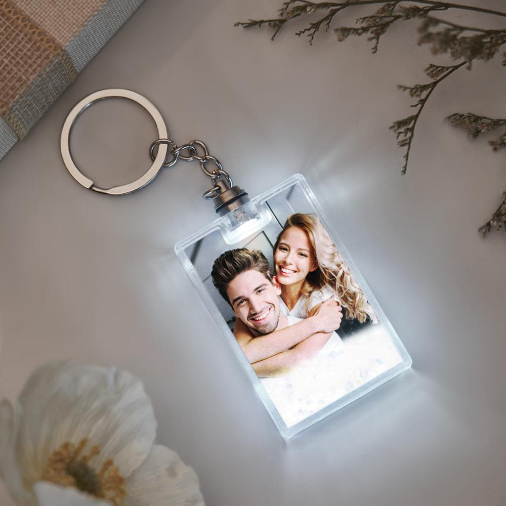 Custom Photo Illuminated Quicksand Keychain Gift for Any Occasion - NameNecklace