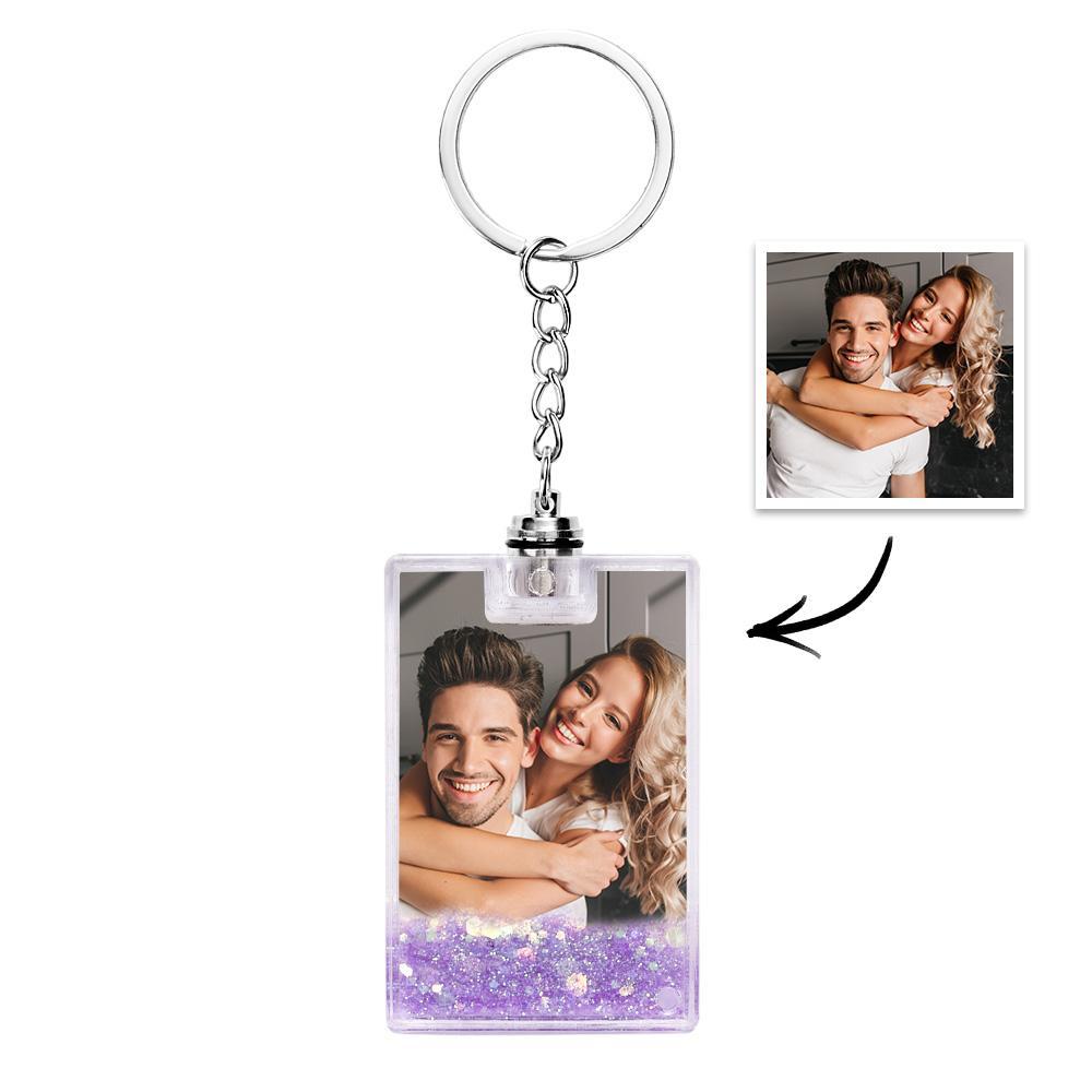 Custom Photo Illuminated Quicksand Keychain Gift for Any Occasion - NameNecklace