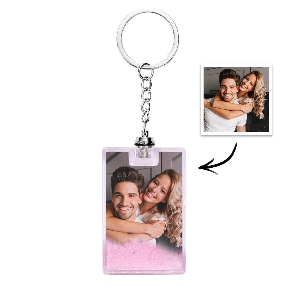 Custom Photo Illuminated Quicksand Keychain Gift for Any Occasion - NameNecklace