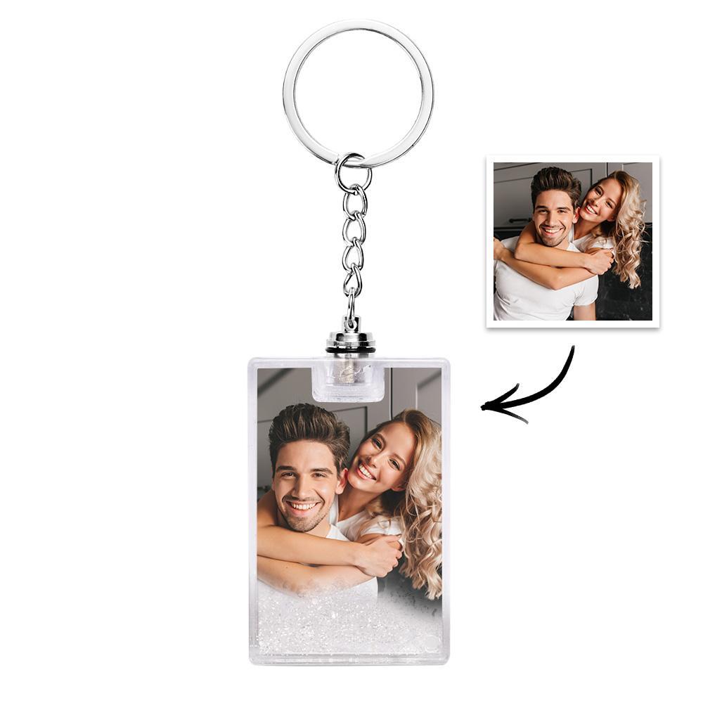 Custom Photo Illuminated Quicksand Keychain Gift for Any Occasion - NameNecklace