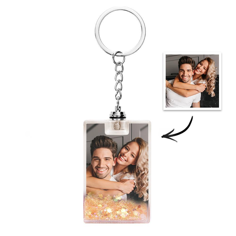 Custom Photo Illuminated Quicksand Keychain Gift for Any Occasion - NameNecklace