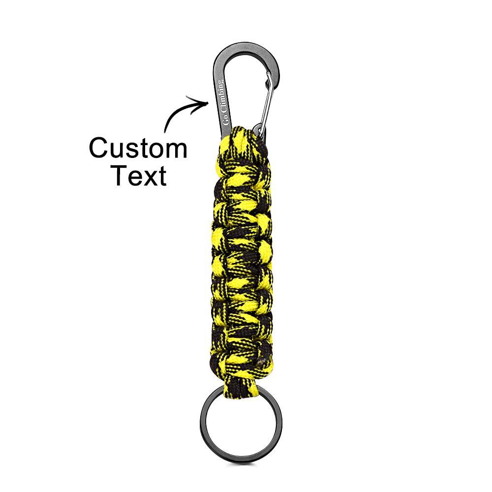 Engraved Keychain With Carabiner Unique Braided Paracord Keychain For Men - NameNecklace