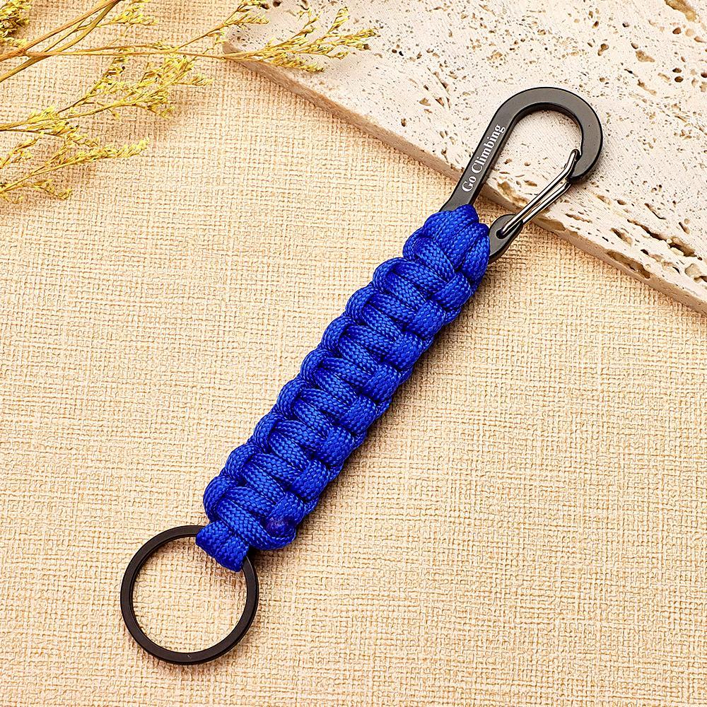 Engraved Keychain With Carabiner Creative Braided Paracord Keychain For Men - NameNecklace