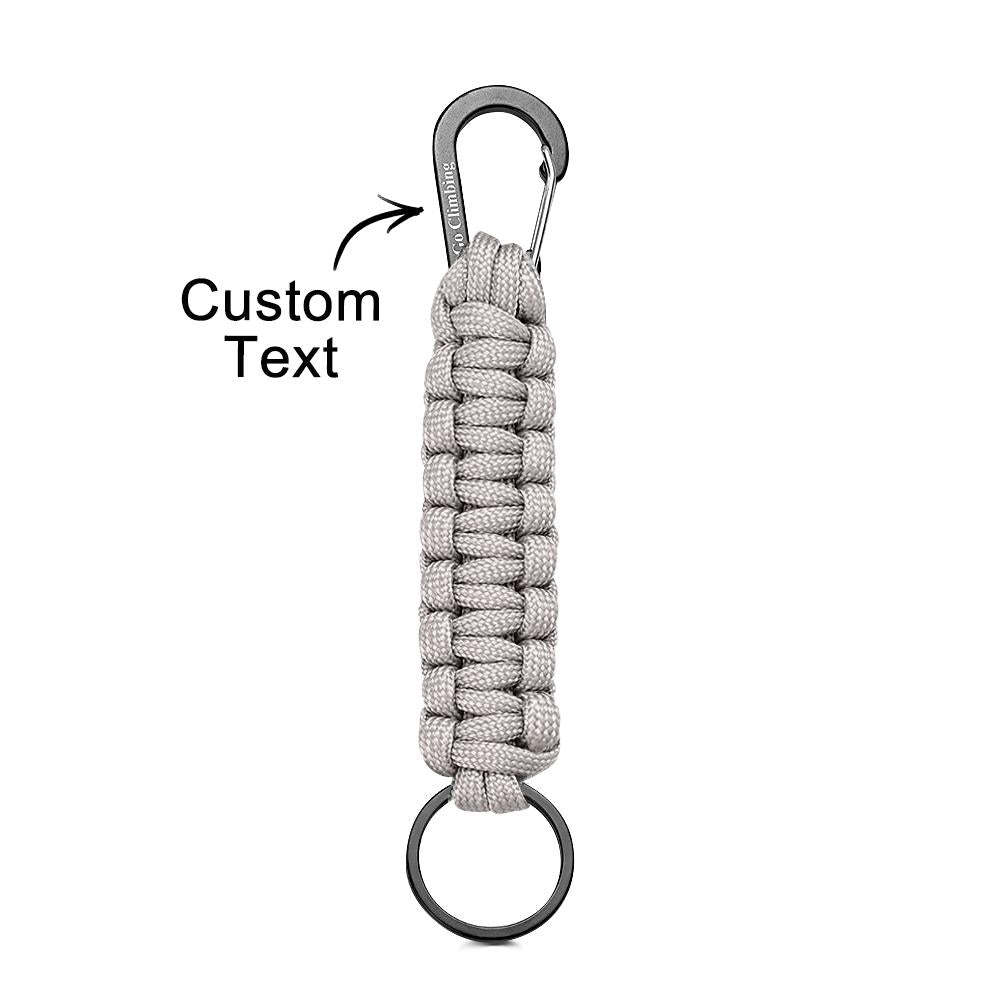 Engraved Keychain With Carabiner Creative Braided Paracord Keychain For Men - NameNecklace