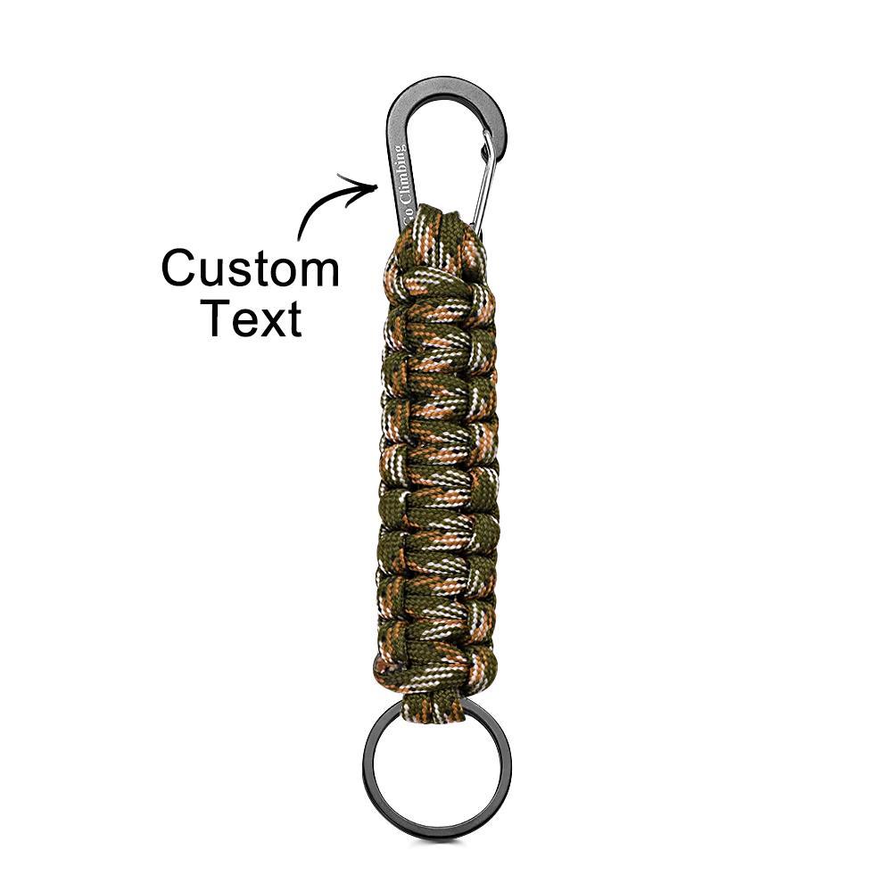 Engraved Keychain With Carabiner Unique Braided Paracord Keychain For Men - NameNecklace