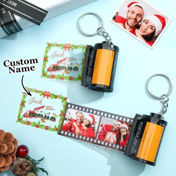 Custom Photo Engraved Film Keychain Funny Christmas Gift - NameNecklace