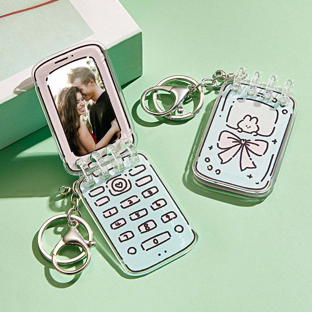 Custom Photo Acrylic Cellphone Keychain Valentine's Day Gifts - NameNecklace
