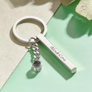 Custom Engraved Projection Keychain Simple Strip Gift - NameNecklace