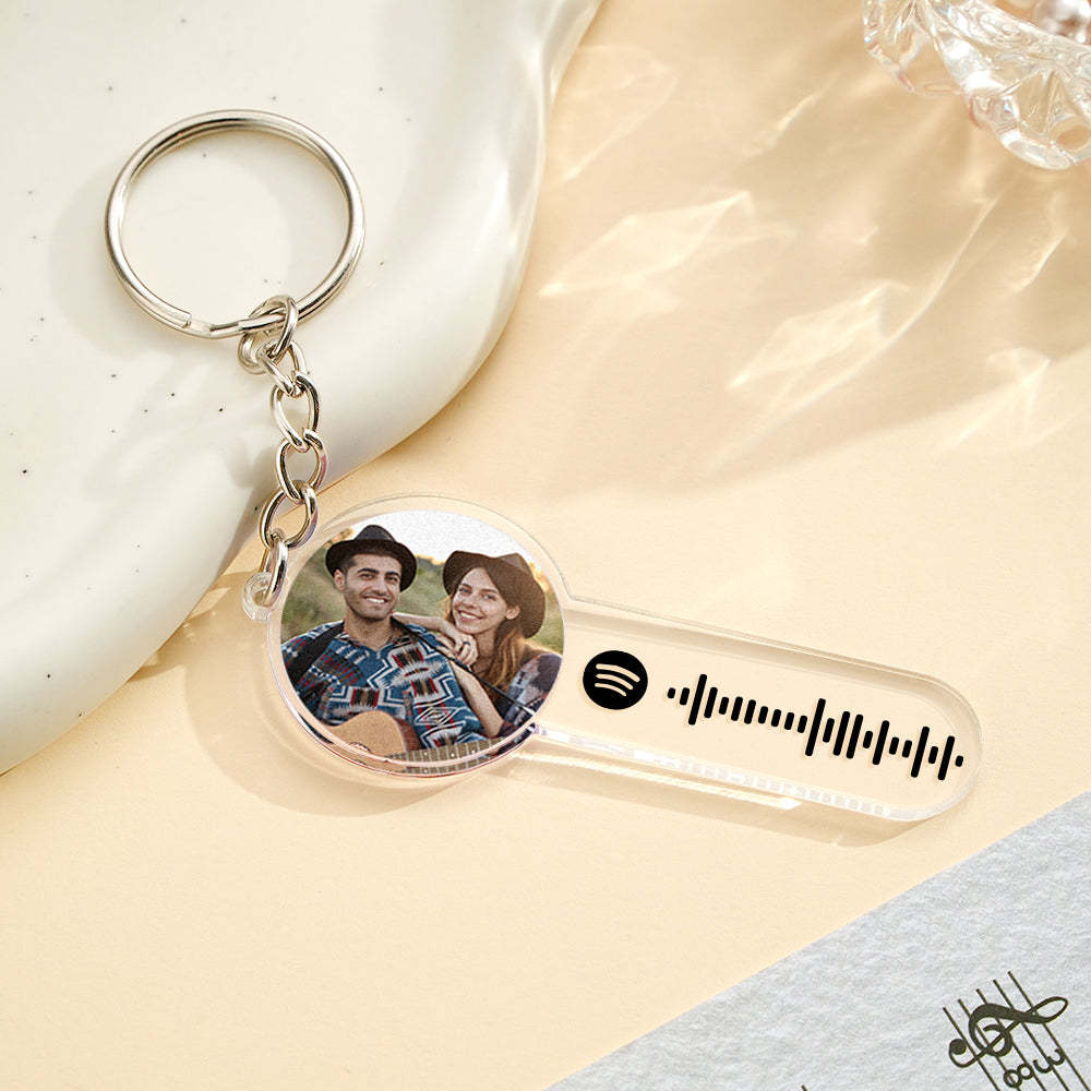 Personalized Photo Music Acrylic Keychain Custom Spotify Song keychain - NameNecklace