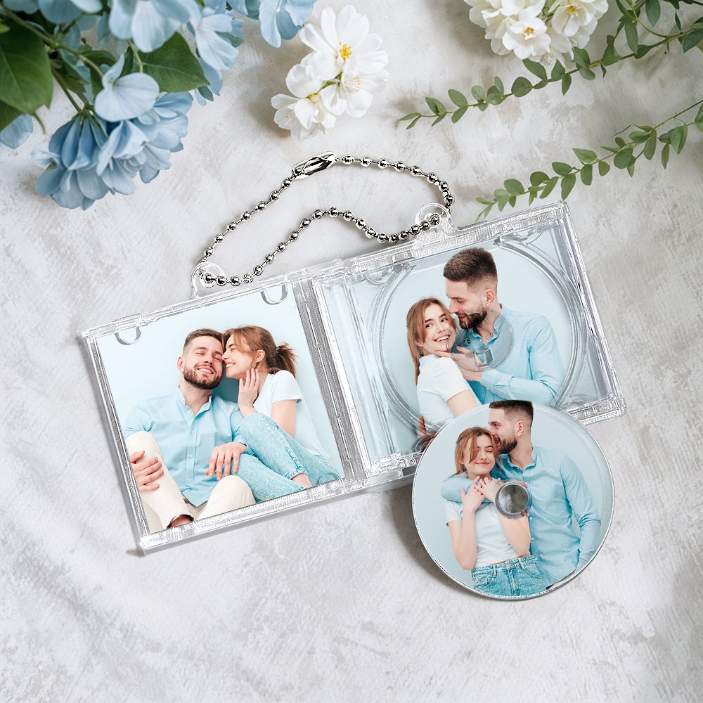 Custom Mini Album CD Keychain Personalized Music Gift Music Lover Keychain CD Album - namenecklace