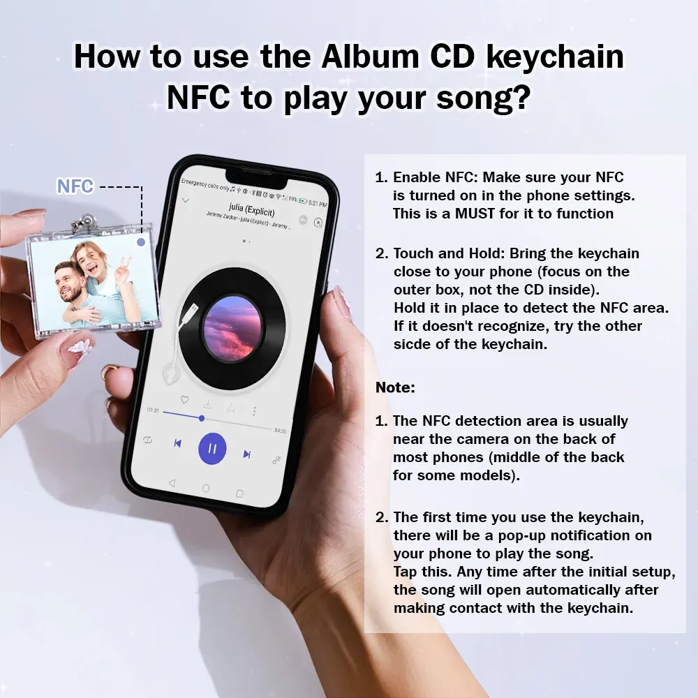 Custom Mini Album CD Keychain Personalized Music Gift Music Lover Keychain CD Album - namenecklace