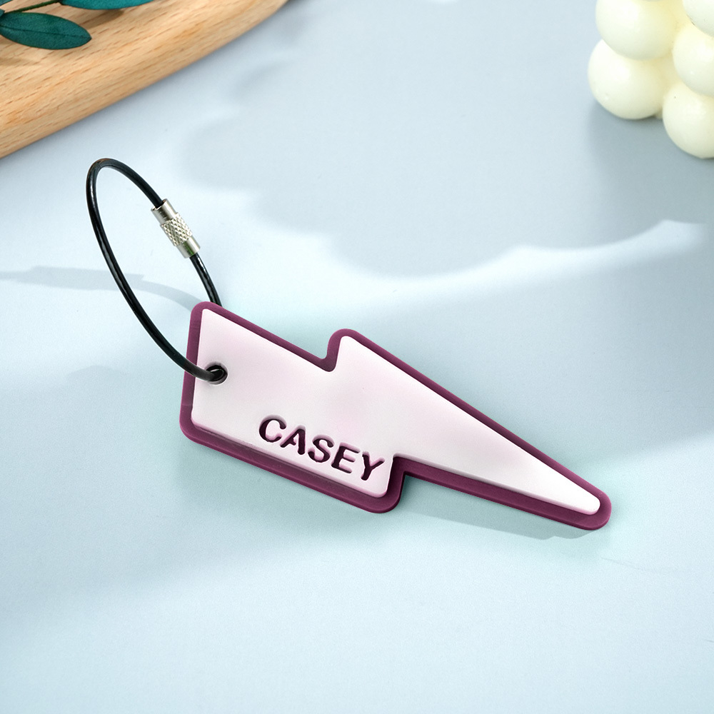 Lightning Bolt Backpack Tag for kids, Personalized Keychain, name keychain, Name Tag, keychain, Backpack Tag for kids, Lightning Bolt