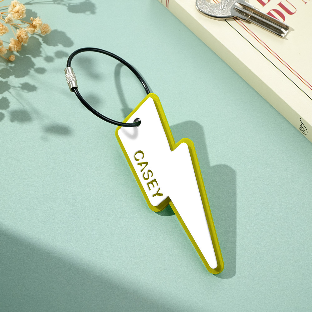Lightning Bolt Backpack Tag for kids, Personalized Keychain, name keychain, Name Tag, keychain, Backpack Tag for kids, Lightning Bolt