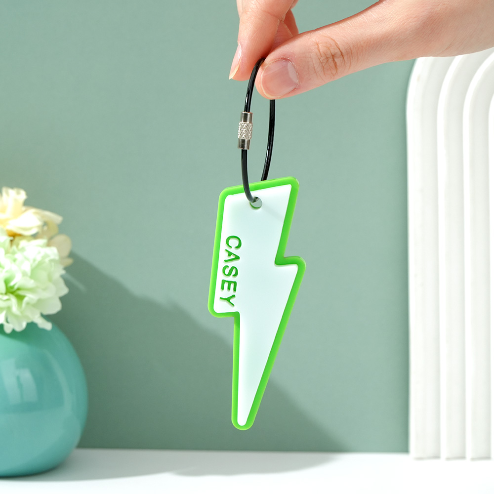 Lightning Bolt Backpack Tag for kids, Personalized Keychain, name keychain, Name Tag, keychain, Backpack Tag for kids, Lightning Bolt