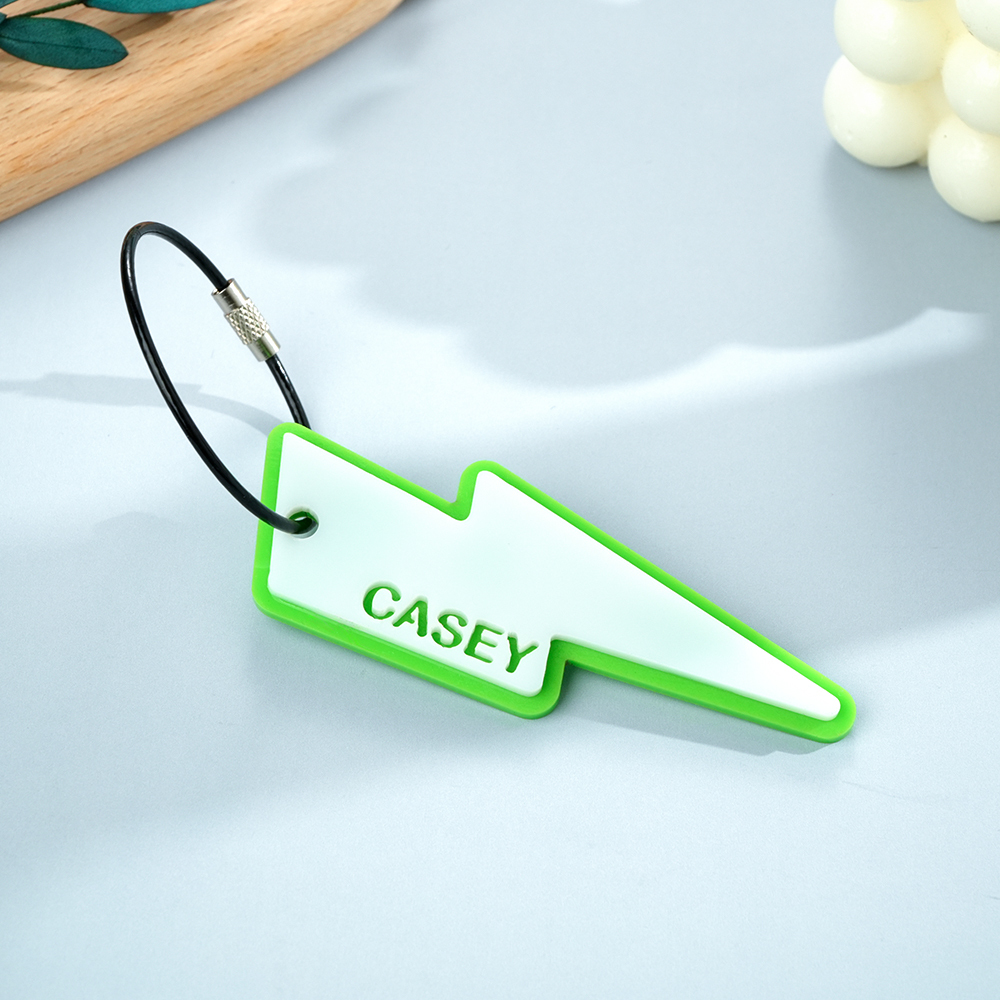 Lightning Bolt Backpack Tag for kids, Personalized Keychain, name keychain, Name Tag, keychain, Backpack Tag for kids, Lightning Bolt