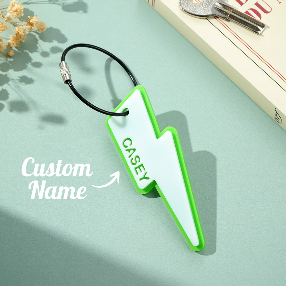 Lightning Bolt Backpack Tag for kids, Personalized Keychain, name keychain, Name Tag, keychain, Backpack Tag for kids, Lightning Bolt