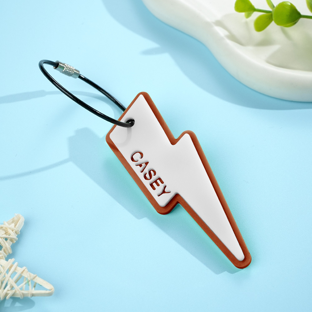 Lightning Bolt Backpack Tag for kids, Personalized Keychain, name keychain, Name Tag, keychain, Backpack Tag for kids, Lightning Bolt