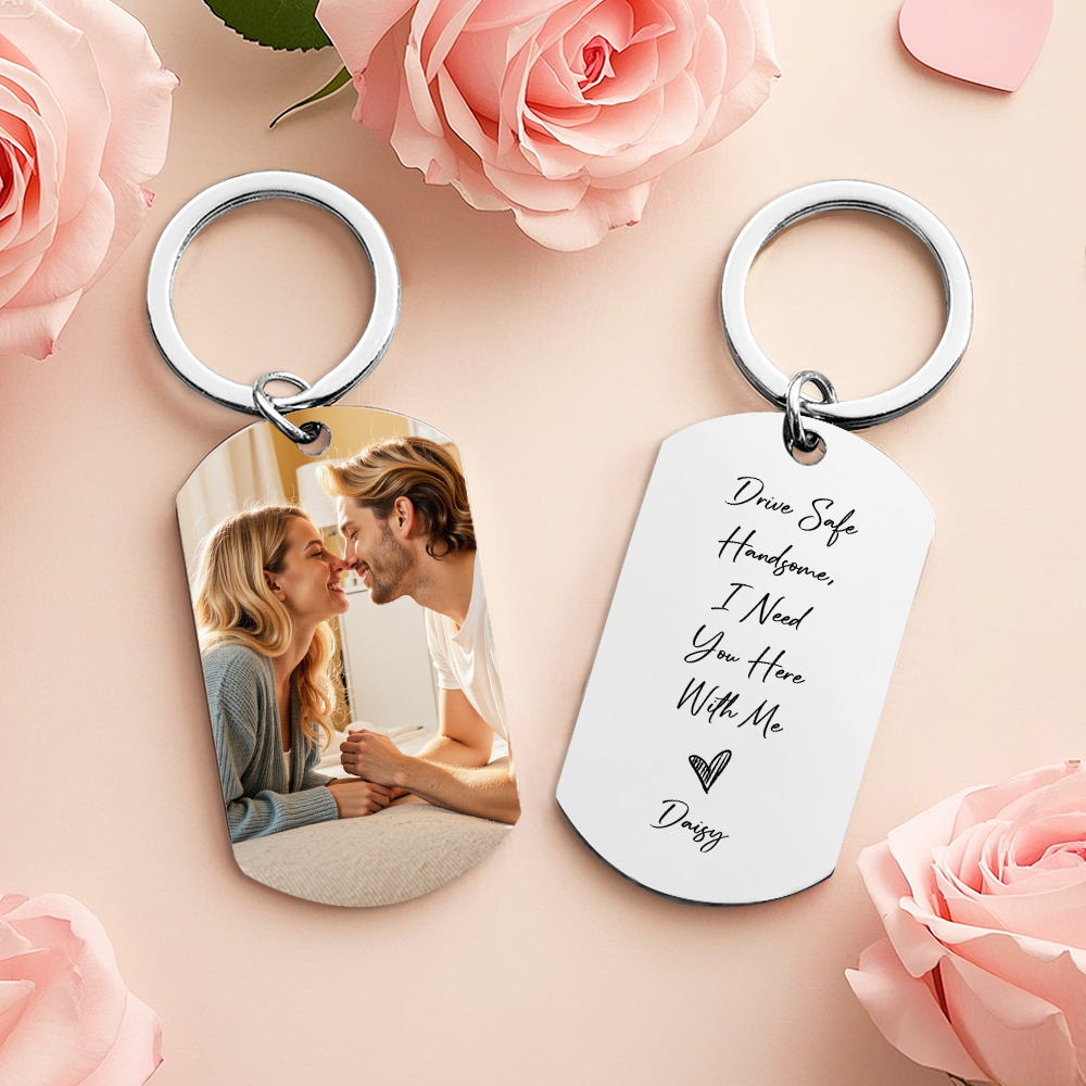 Custom Drive Safe Keychain,I Need You Here With Me,Personalise Photo K