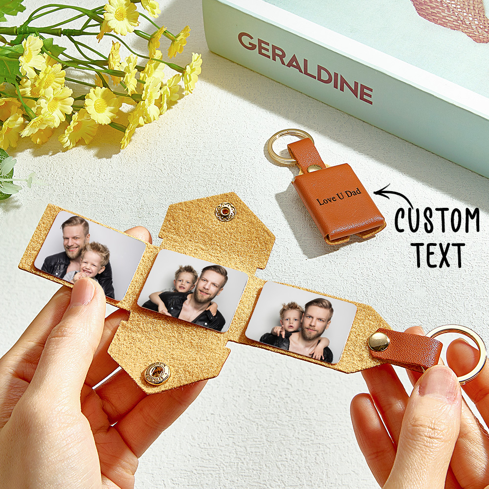 Personalized Photo Album Keychain Meaningful Gift for Dad Custom Memory Keepsake for Father’s Day