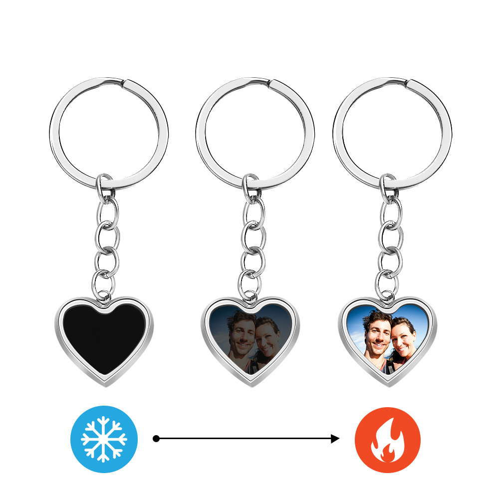 Mother's Day Gifts Custom Photo Hidden Heart Magic Necklace Personalized Cold Concealed Photo Necklace Heat Reveal Picture Necklace Gifts for Her