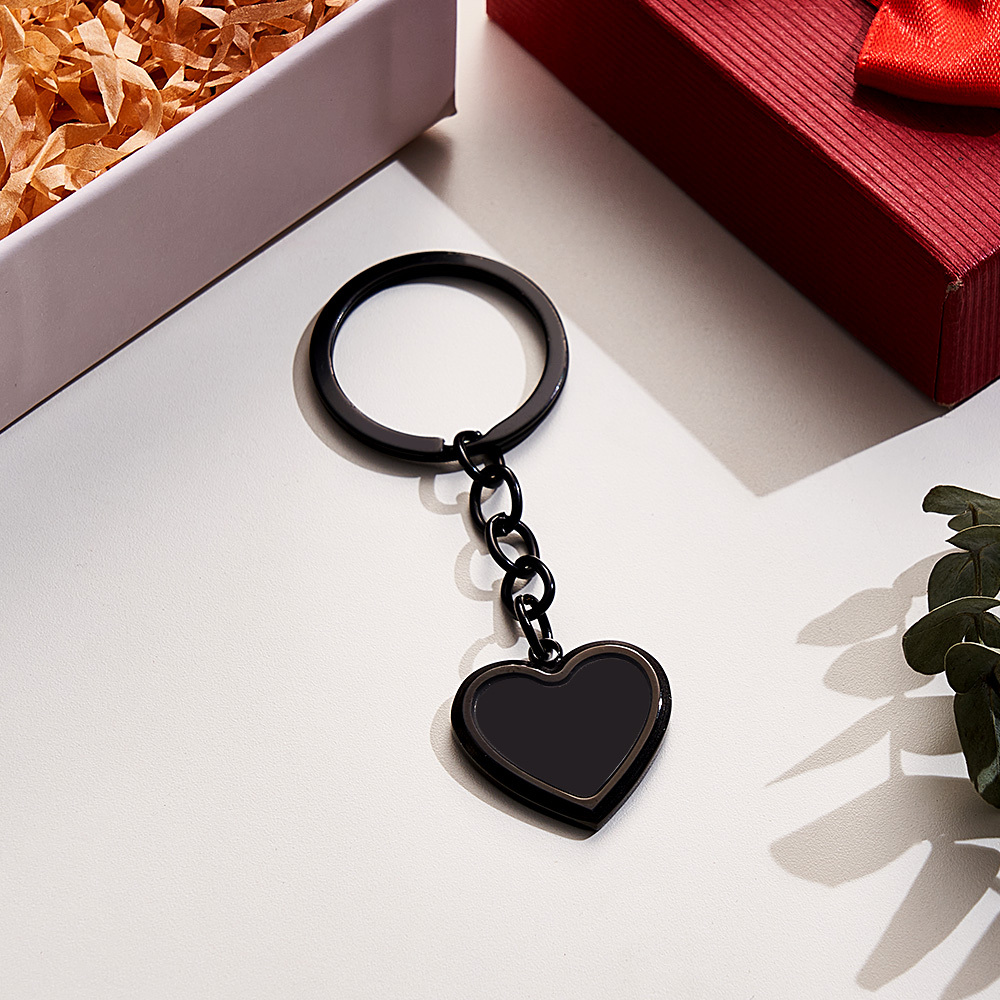 Anniversary Gifts Custom Photo Hidden Heart Magic Keychian Personalized Cold Concealed Photo Keychain Heat Reveal Picture Keychain Gifts for Her