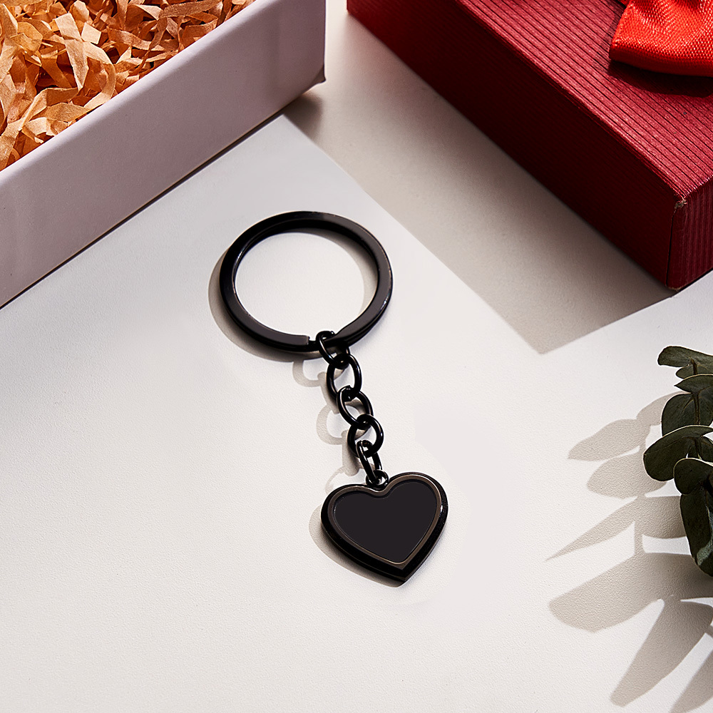 Anniversary Gifts Custom Photo Hidden Heart Magic Keychian Personalized Cold Concealed Photo Keychain Heat Reveal Picture Keychain Gifts for Her