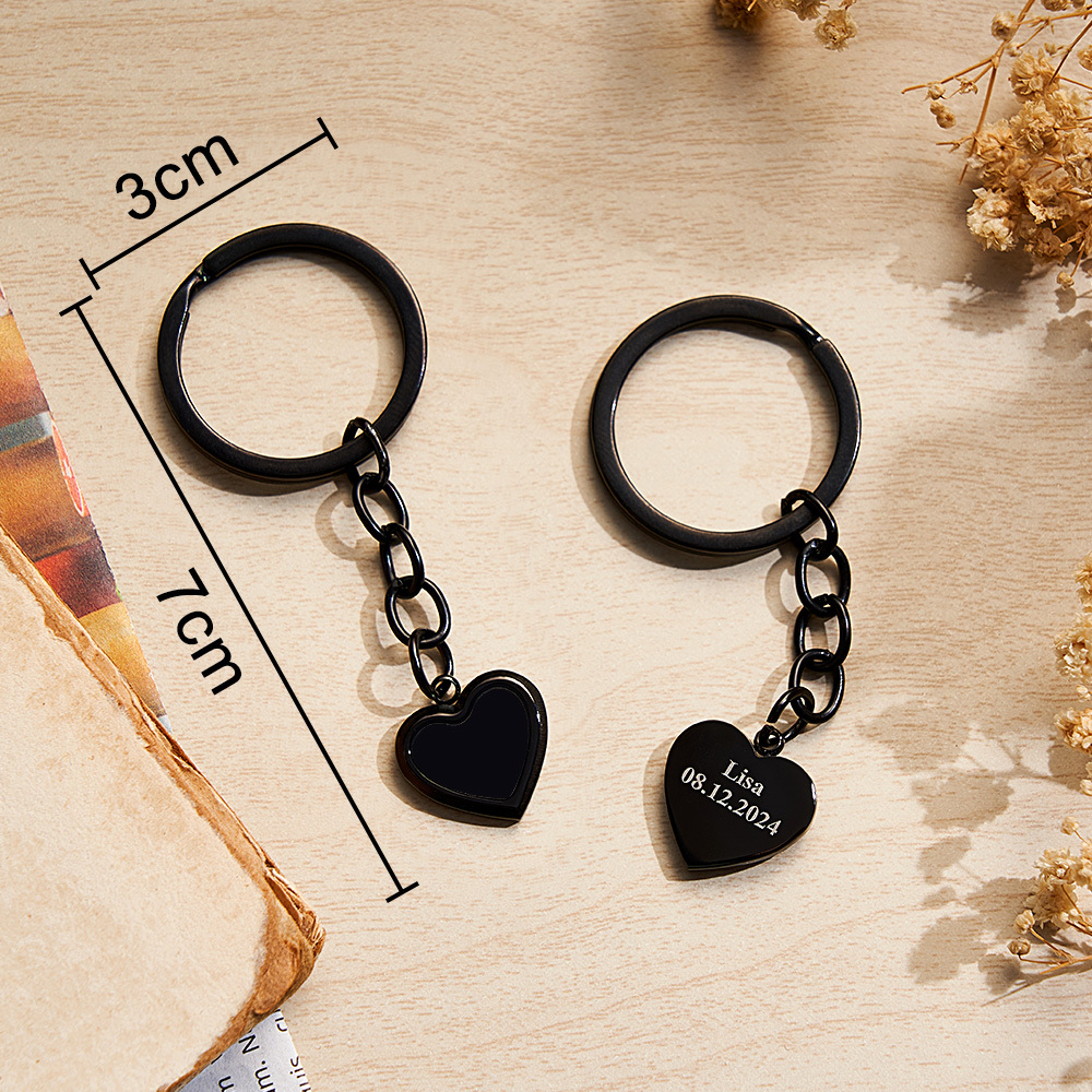 Anniversary Gifts Custom Photo Hidden Heart Magic Keychian Personalized Cold Concealed Photo Keychain Heat Reveal Picture Keychain Gifts for Her