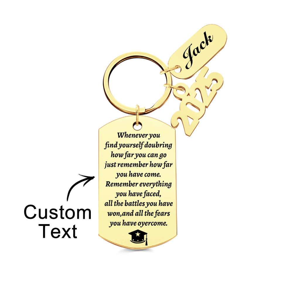 Personalized Graduation Keychain, Class of 2025 Gifts, So Proud of You Grad Decor, Inspirational Graduation Gifts in Bulk for Women Men Him