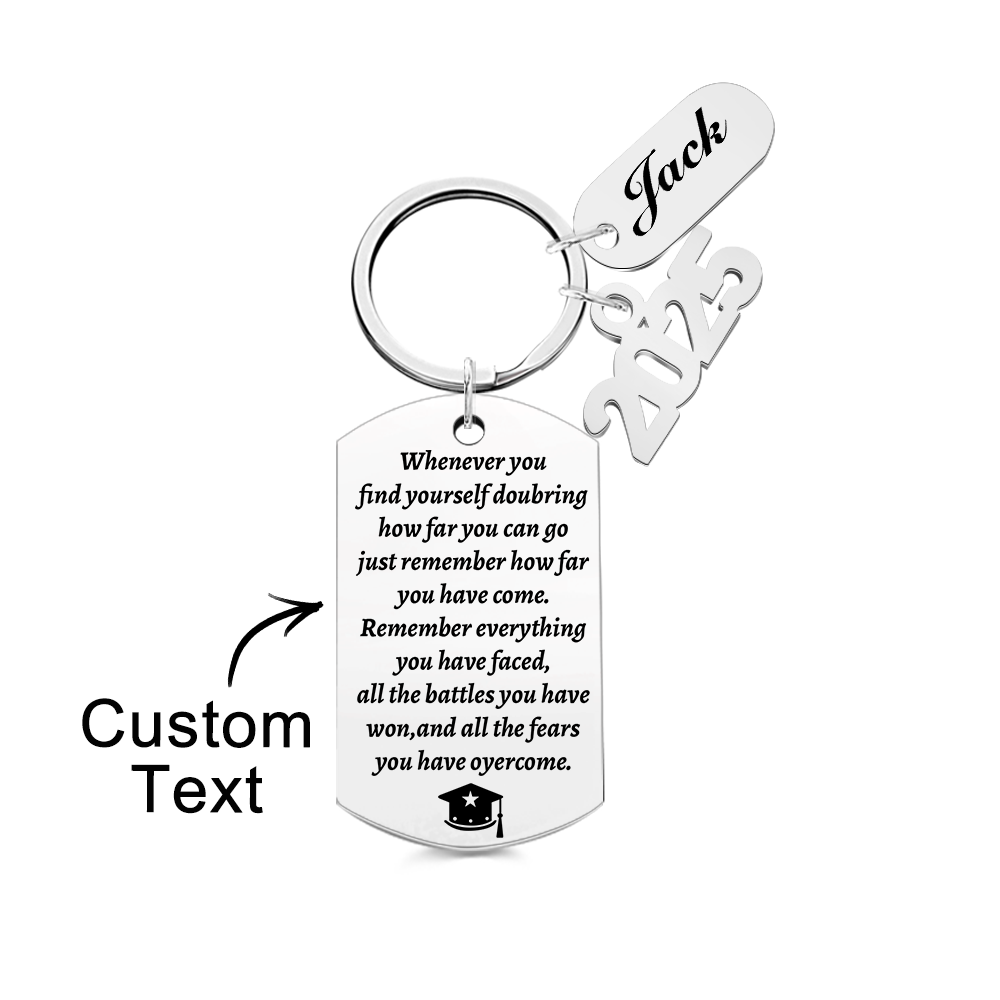 Personalized Graduation Keychain, Class of 2025 Gifts, So Proud of You Grad Decor, Inspirational Graduation Gifts in Bulk for Women Men Him