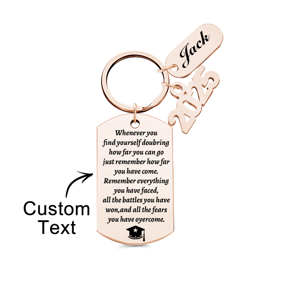 Personalized Graduation Keychain, Class of 2025 Gifts, So Proud of You Grad Decor, Inspirational Graduation Gifts in Bulk for Women Men Him